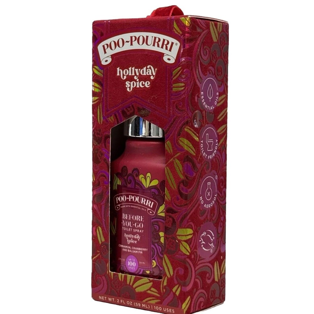 Poo-Pourri Before You Go Toilet Spray Hollyday Spice Odor Eliminator - Picture 2 of 6